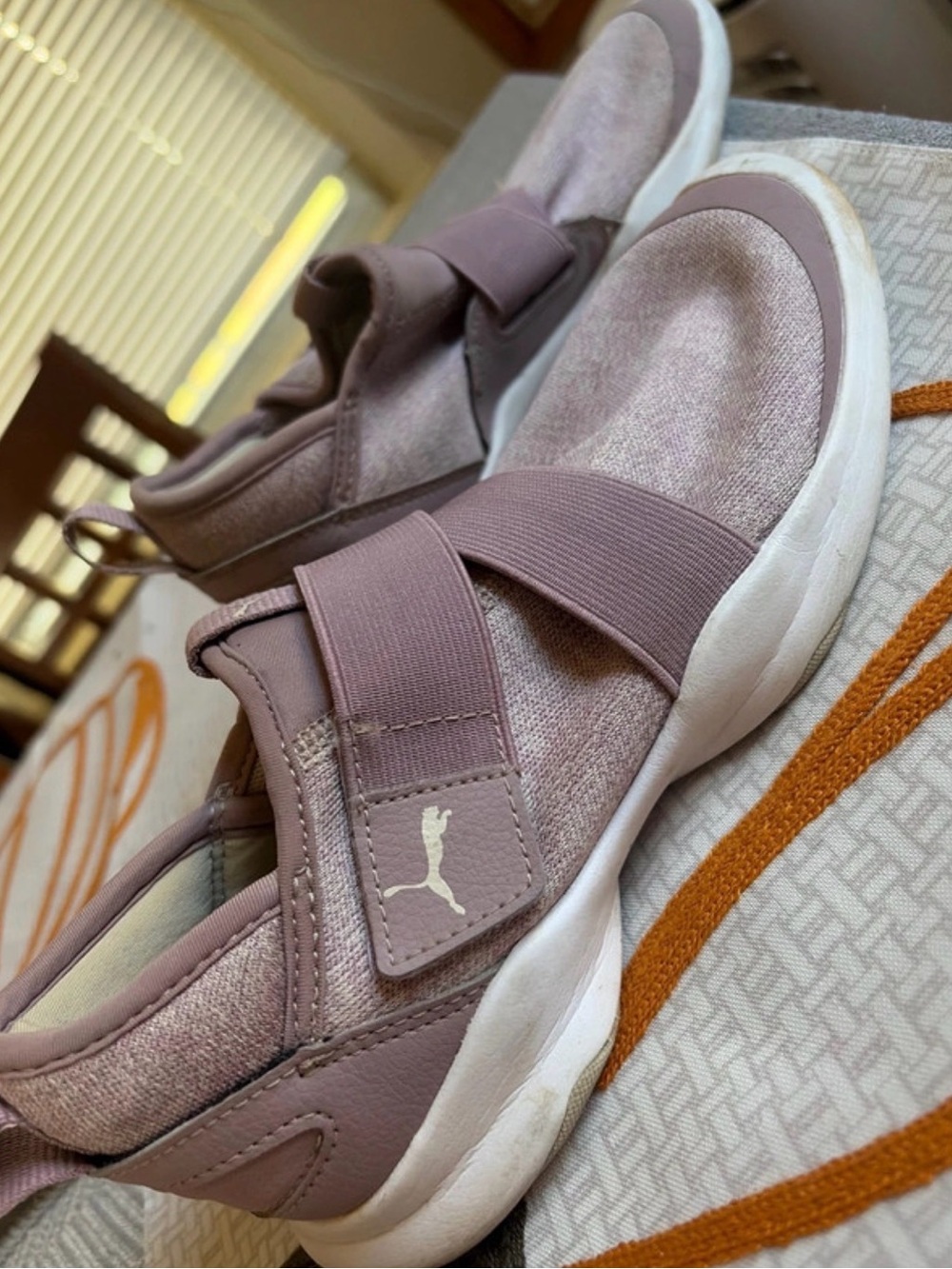 Puma Women’s Slip-On Sneakers - Mauve Pink with White Sole